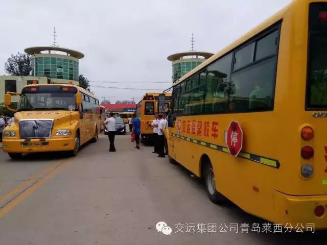 萊西溫馨校車暑期也在忙著接送學生