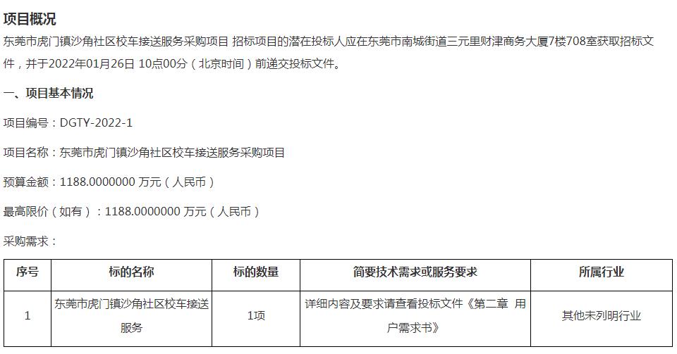 東莞市虎門(mén)鎮(zhèn)沙角股份經(jīng)濟(jì)聯(lián)合社東莞市虎門(mén)鎮(zhèn)沙角社區(qū)校車(chē)接送服務(wù)采購(gòu)項(xiàng)目公開(kāi)招標(biāo)公告